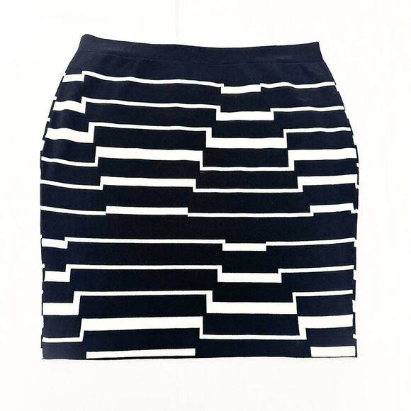 Band of Outsiders Striped Geometric Patterned Printed Mini Skirt Size 3 Large - Picture 2 of 5